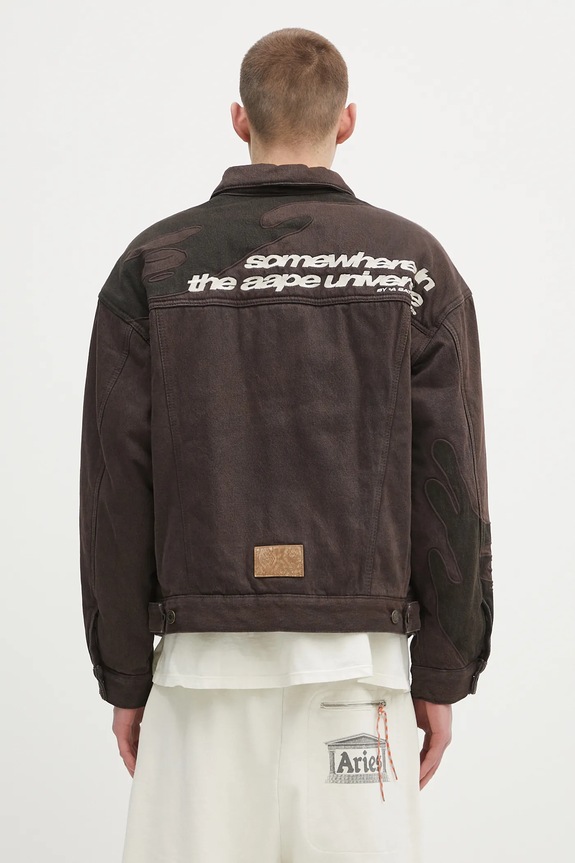 AAPE kurtka jeansowa Main AAPJKM7679XAN brązowy