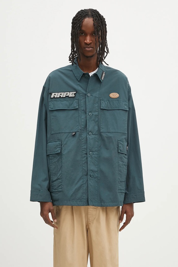 Bunda AAPE Main Long Sleeve nezateplené tyrkysová AAPSTM8501XXN
