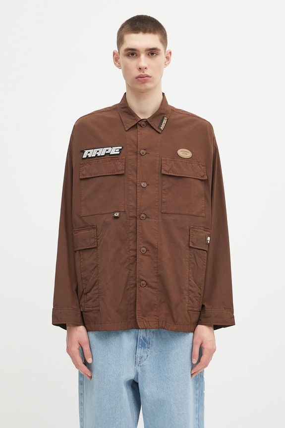 Bunda AAPE Main Long Sleeve nezateplené hnědá AAPSTM8501XXN