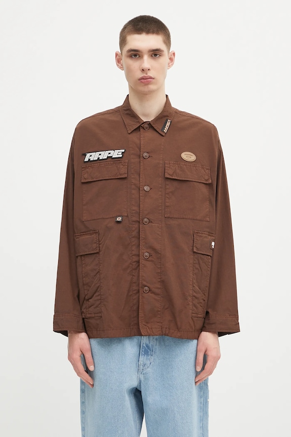 Bunda AAPE Main Long Sleeve nezateplené hnědá AAPSTM8501XXN