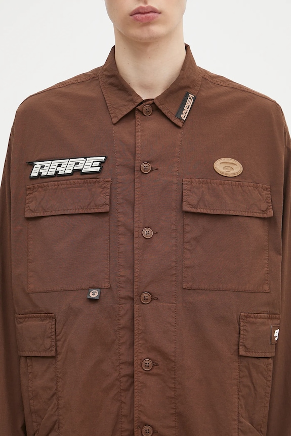 Bunda AAPE Main Long Sleeve hnědá AAPSTM8501XXN