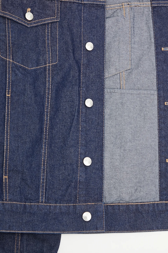 Maison Kitsuné giacca di jeans Trucker blu navy OM02103WW0081