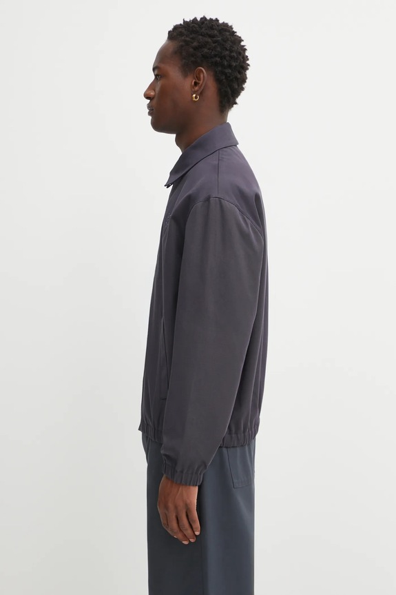 Bavlnená bunda Maison Kitsuné Elasticated Zipped OM02122WW9028 sivá SS25