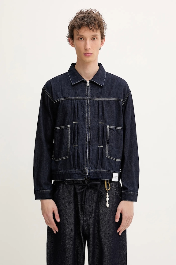 Džínová bunda NEIGHBORHOOD WASHED LW DENIM ZIP nezateplené modrá 251SPNH.JKM01