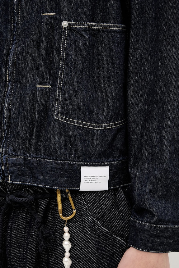 Džínová bunda NEIGHBORHOOD WASHED LW DENIM ZIP modrá 251SPNH.JKM01