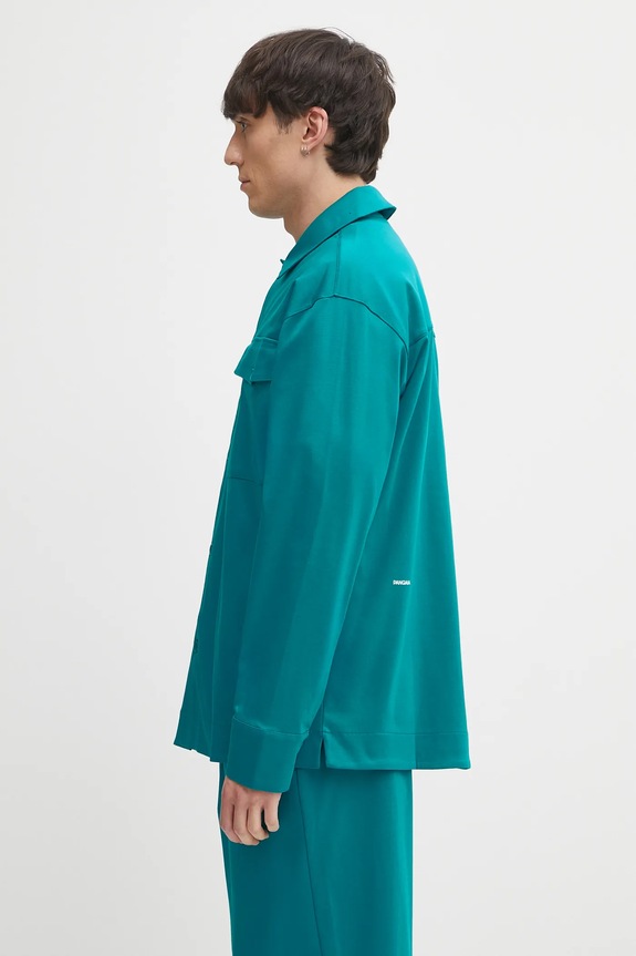Bavlnená košeľa Pangaia DNA Interlock Jacket 10002444 tyrkysová SS25