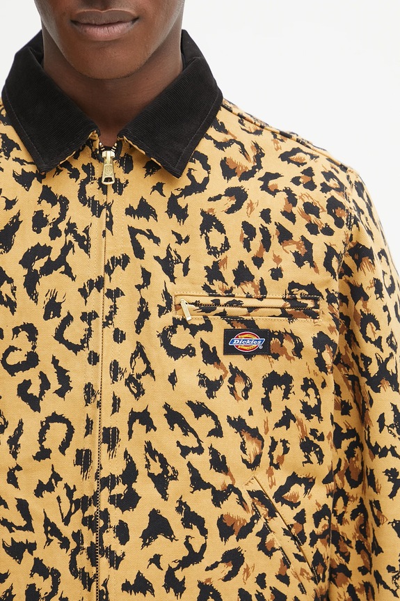 Bavlněná bunda Wacko Maria DICKIES / LEOPARD WORK JACKET béžová 25SS.WMO.DC03