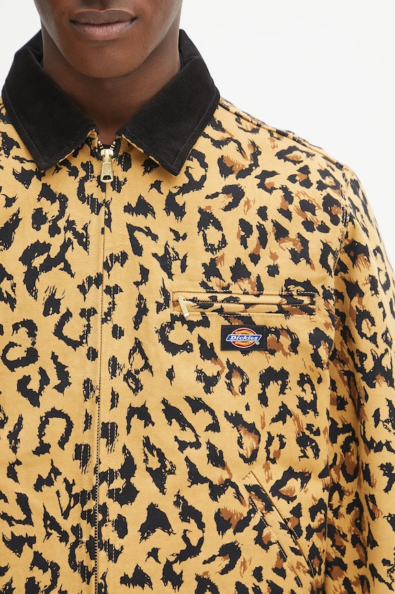 Bavlněná bunda Wacko Maria DICKIES / LEOPARD WORK JACKET béžová 25SS.WMO.DC03