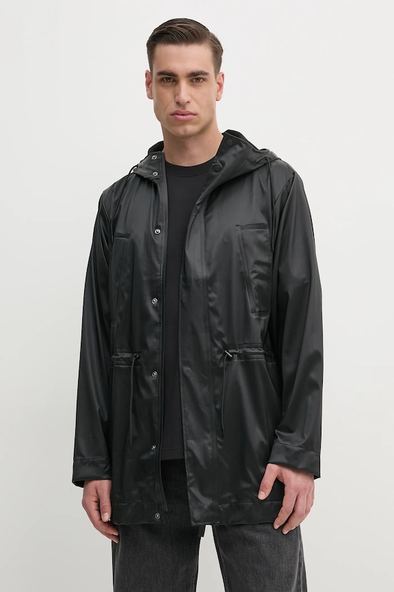 Rains kurtka Bold Long Jacket W3 12110.84 czarny AW25