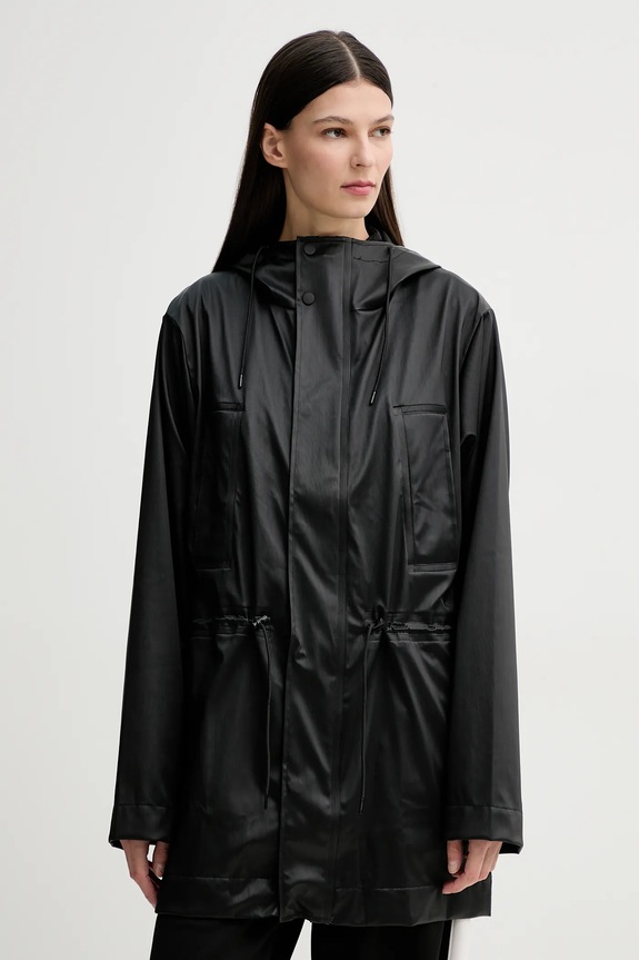 Odzież Rains kurtka Bold Long Jacket W3 12110.84 czarny