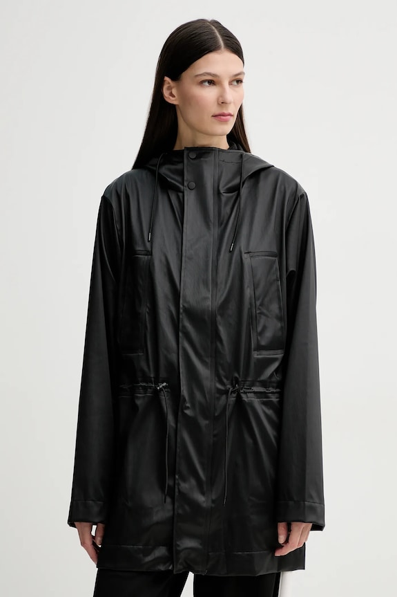 Odzież Rains kurtka Bold Long Jacket W3 12110.84 czarny