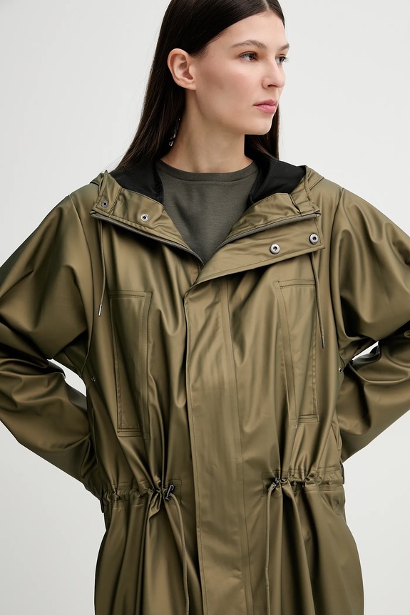 Rains jacket Bold Longest Jacket W3 12120.105 green