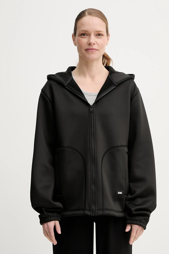 Oblečenie Mikina Rains Safi Fleece Hood Jacket T1 21900.01 čierna