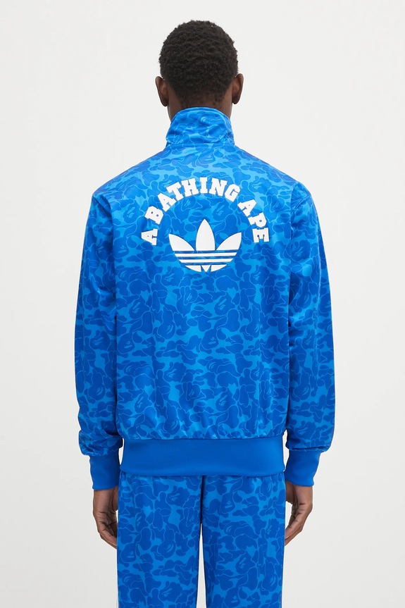 adidas Originals x BAPE SSTR PACK sweatshirt Firebird Track Top AOP JN7118 blue