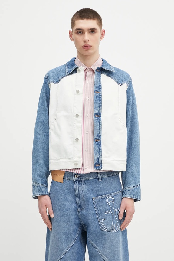 Aries geacă jeans Patchwork Western Carpenter Jacket necaptusit albastru AR7030503
