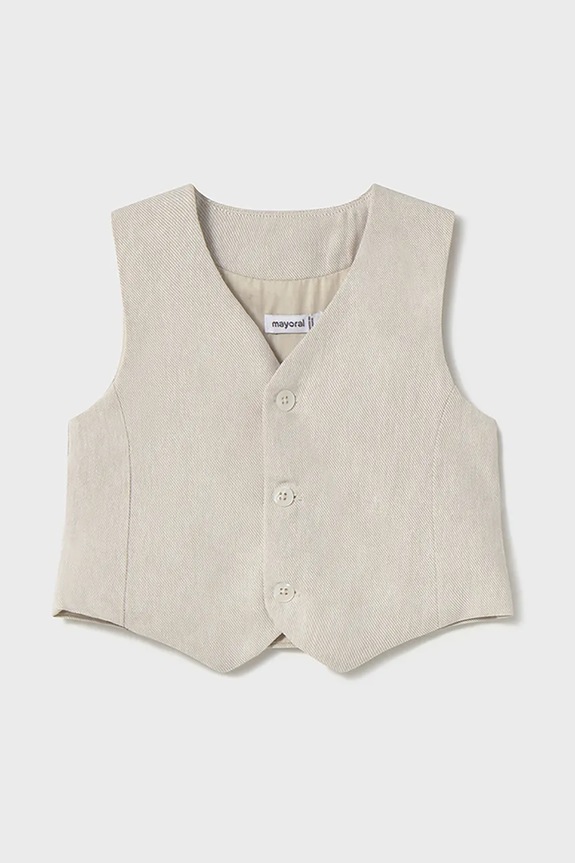 Mayoral gilet in misto lino per neonati maglia beige 1303.3A.Baby.PPYA