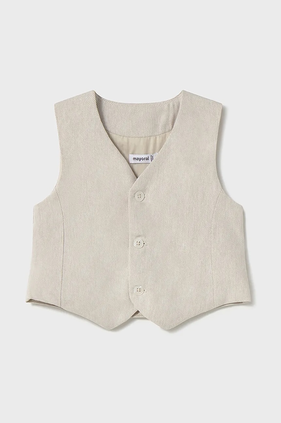 Mayoral gilet in misto lino per neonati maglia beige 1303.3A.Baby.PPYA