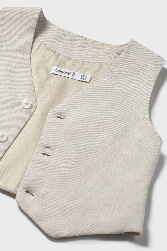BIMBO Mayoral gilet in misto lino per neonati 1303.3A.Baby.PPYA beige
