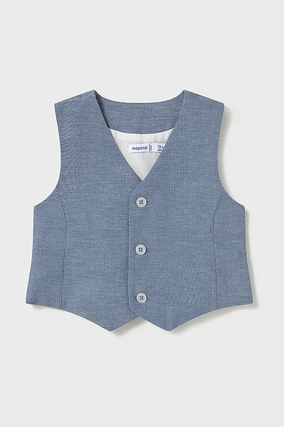 Mayoral vestă din amestec de in pentru bebeluși tricotaj albastru 1303.3A.Baby.PPYA