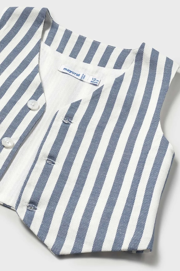 CHLAPEC Kojenecká vesta ze směsi lnu Mayoral 1303.3A.Baby.PPYA modrá