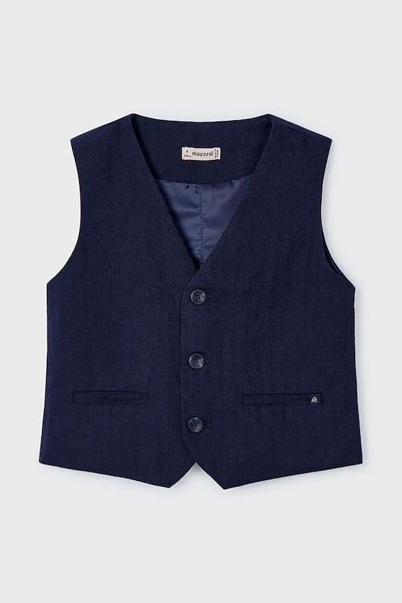 Mayoral vestă pentru copii din amestec de in panza bleumarin 3369.5A.Mini.PPYA