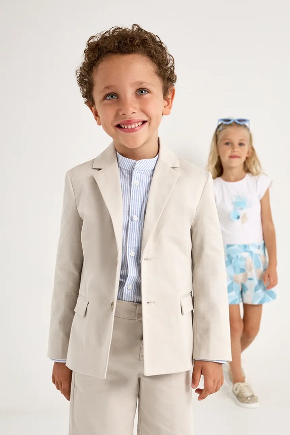 Mayoral marynarka dziecięca tkanina beżowy 3419.5C.Mini.PPYA