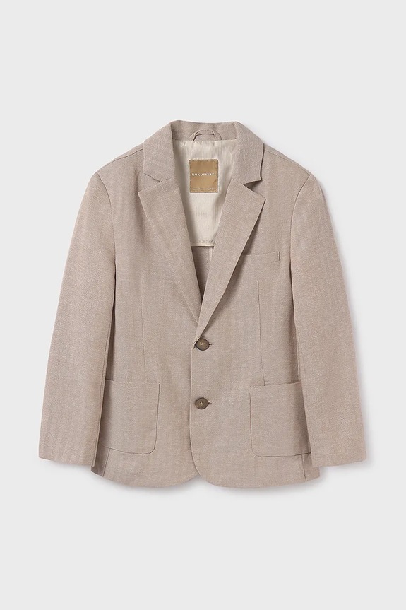 Mayoral marynarka z domieszką lnu dziecięca 6485.7B.Junior.PPYA brązowy SS25