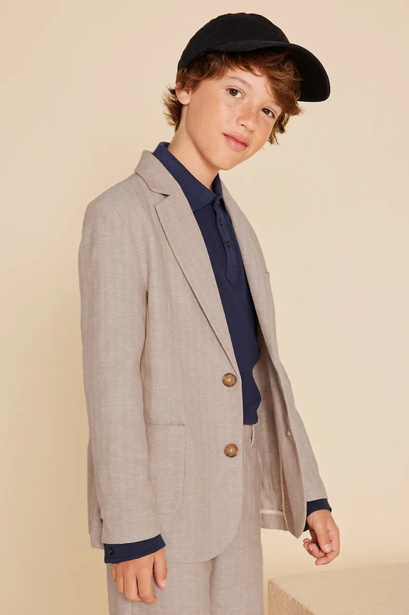 Mayoral marynarka z domieszką lnu dziecięca 6485.7B.Junior.PPYA brązowy