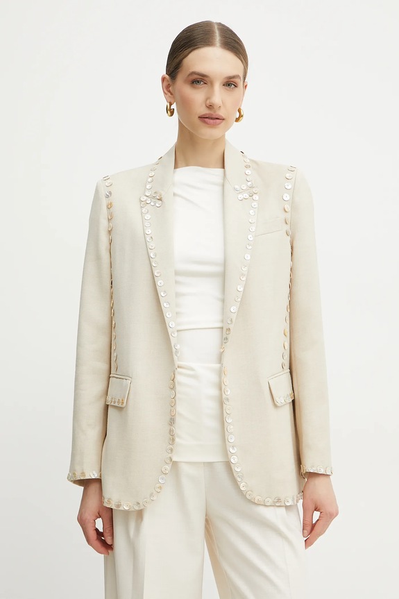 Forte Forte blazer con aggiunta di lana tessuto beige 13529bis.my.jacket