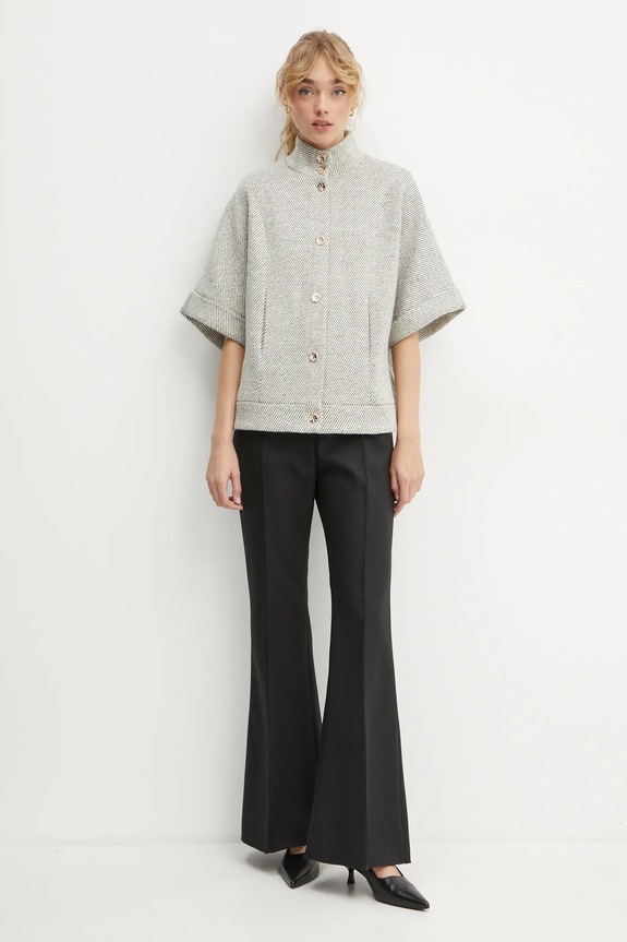 Jakna s dodatkom vune Bruuns Bazaar BBW4198 siva SS25