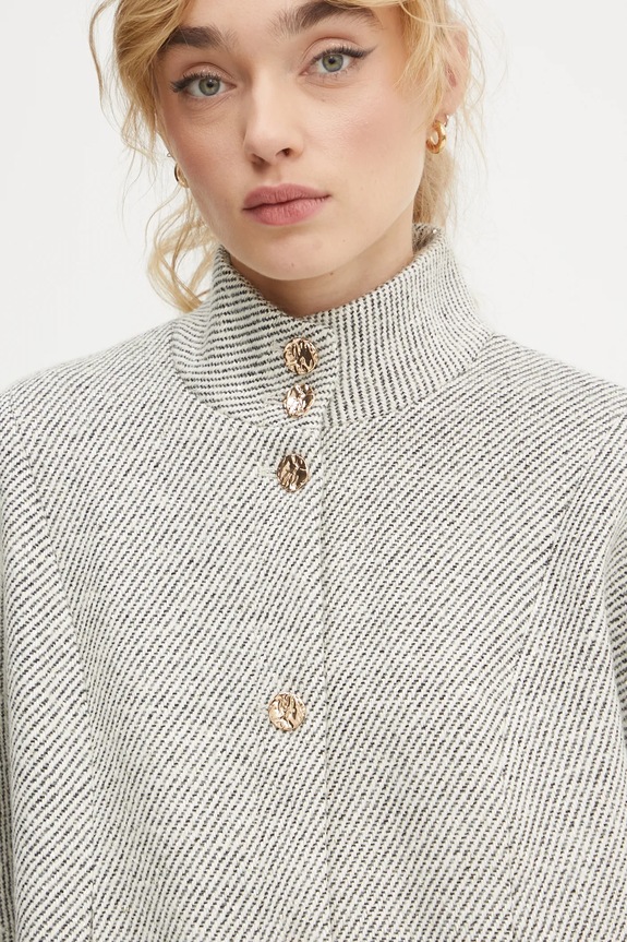 Jakna s dodatkom vune Bruuns Bazaar siva BBW4198