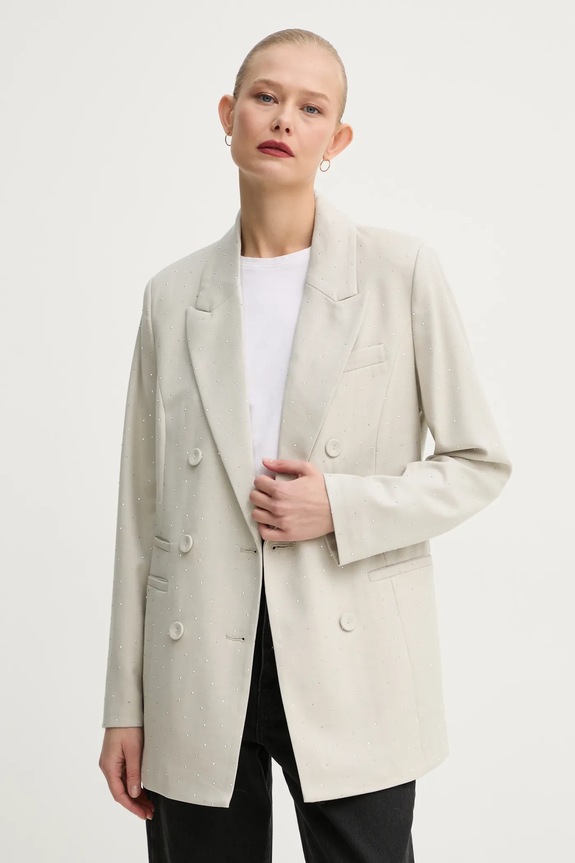 Bruuns Bazaar blazer con aggiunta di lana tessuto beige BBW4204