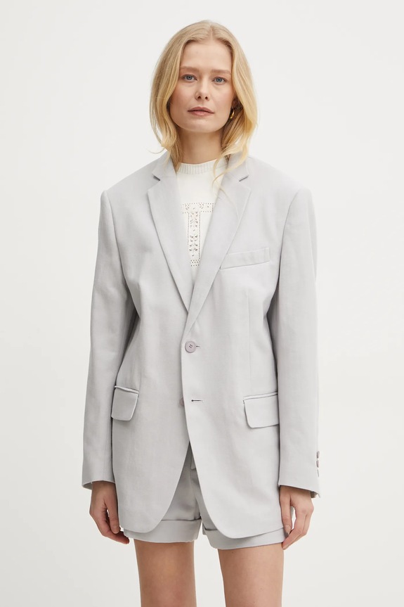 Twinset blazer din amestec de in necaptusit gri 251TP2760