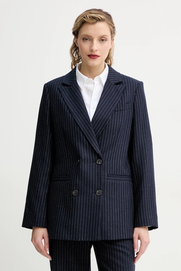Μάλλινο σακάκι A.P.C. veste lucy μαλλί σκούρο μπλε WOARO.F03212