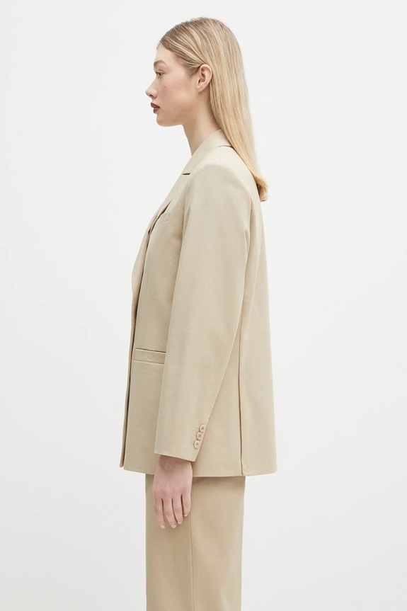 Bavlněné sako A.P.C. veste lucy COHFU.F03212 béžová SS25