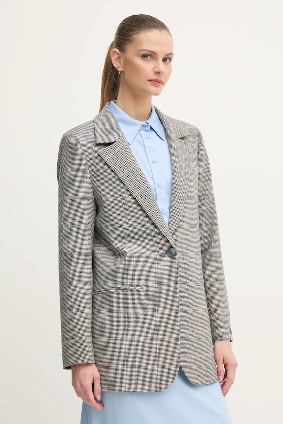 Μάλλινο σακάκι Pepe Jeans FLAVIA μαλλί γκρί PL402503