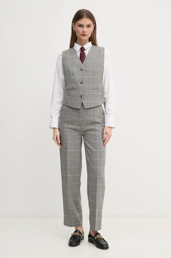 Pepe Jeans kamizelka wełniana FLORINA PL402520 szary SS25