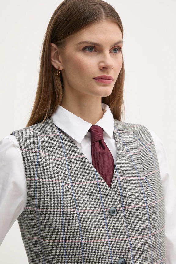 Pepe Jeans kamizelka wełniana FLORINA szary PL402520