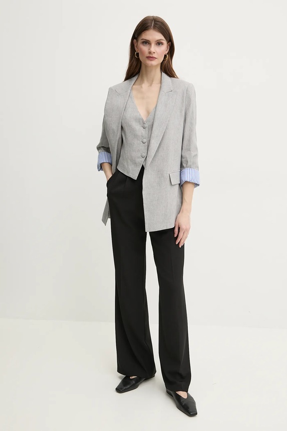 Ленен елек Marella PERIM 2513151014 сив SS25