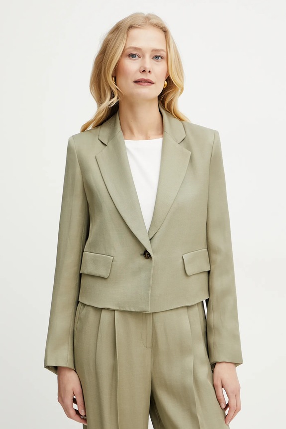 Blazer με μείγμα λινών Marella Emme by Marella ύφασμα πράσινο 2515041121