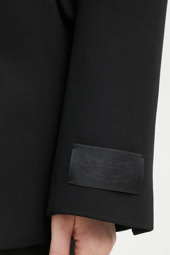 Vlnené sako VETEMENTS Hourglass Tailored WA66JA420B čierna