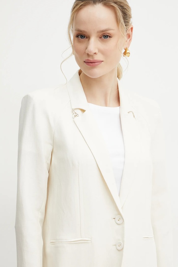 Patrizia Pepe giacca in lino misto beige 2S1524.A052