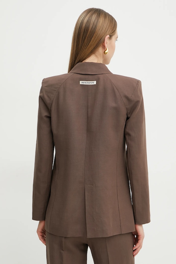 Abbigliamento Patrizia Pepe giacca in lino misto 2S1524.A052 marrone