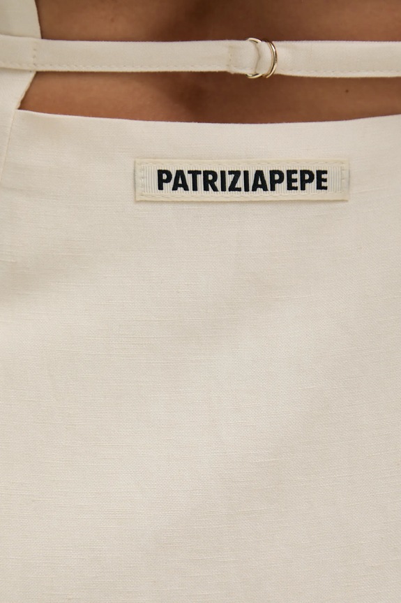 Patrizia Pepe gilè con aggiunta di lino 2S1530.A052 beige