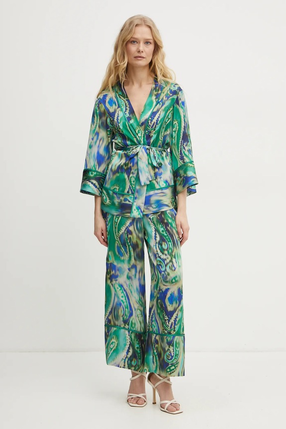 Simona Corsellini kimono P25CPGI012 zielony SS25