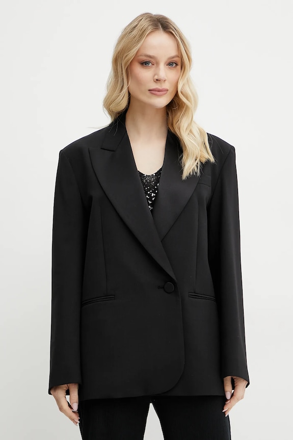 Μπλέιζερ με μίγμα μαλλιού Weekend Max Mara με μείγμα μαλλιού μαύρο 2515041071600