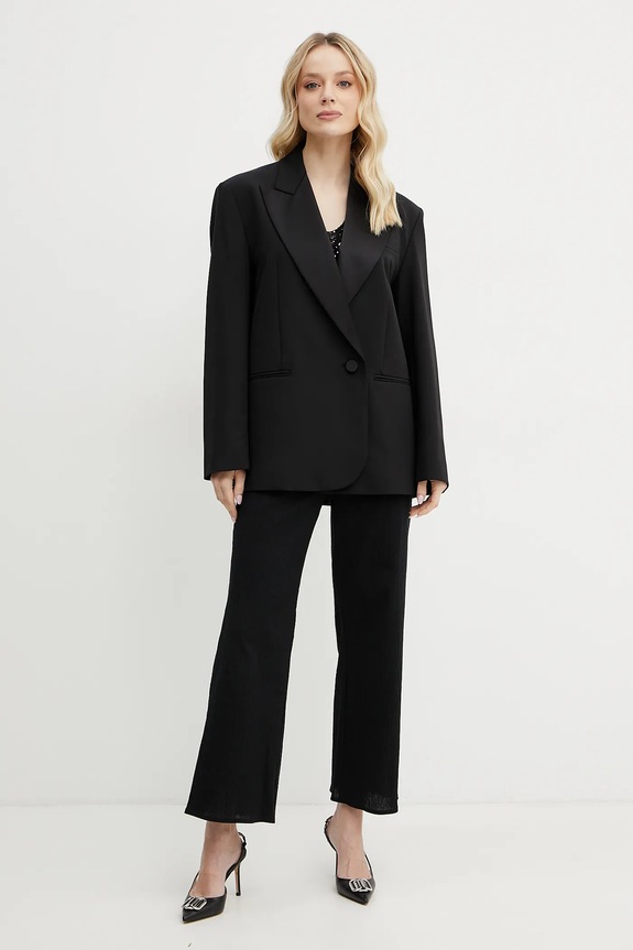 Μπλέιζερ με μίγμα μαλλιού Weekend Max Mara 2515041071600 μαύρο SS25