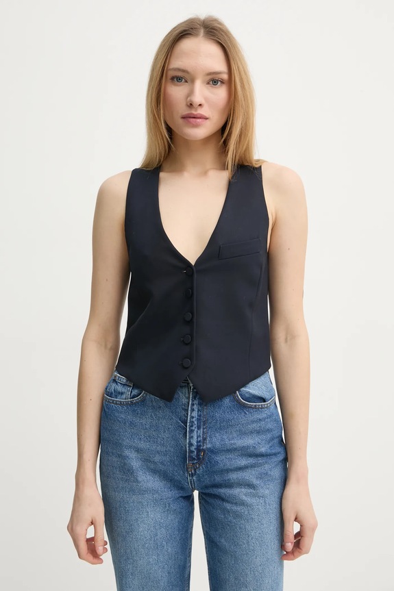 Vuneni prsluk ZADIG&VOLTAIRE vuna mornarsko plava WWBL01913.404