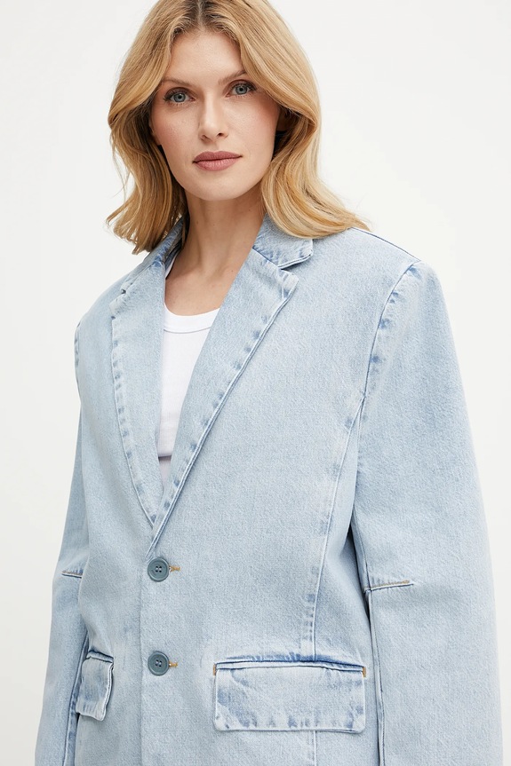 Liu Jo pamut blézer kék UA5210.D4854