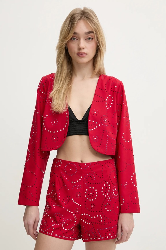 Never Fully Dressed giacca Gem tessuto rosso NFDTO1639